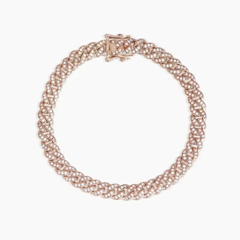 Bracciale Groumette In Argento Placcato Oro Rosa 18K - Mabina