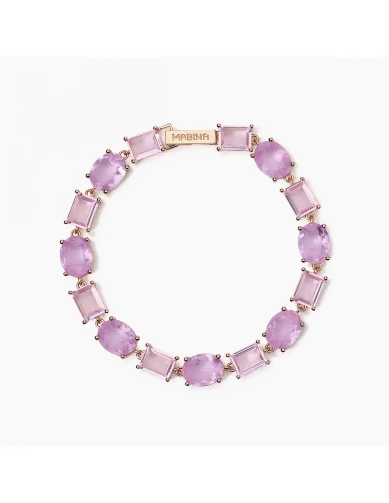 Bracciale MABINA Santorini 533899-18 argento 925 placcato oro rosa 18K fusion stone glass rosa