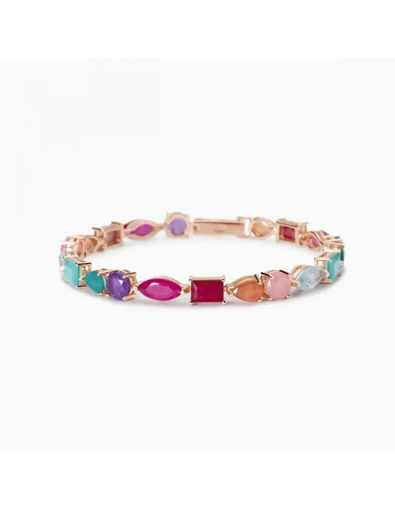 Bracciale MABINA Santorini 533901-17 argento 925 placcato oro rosa 18K fusion stone multicolor