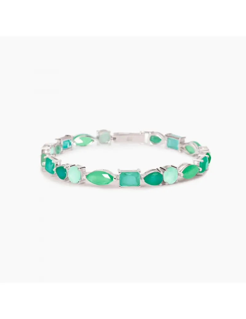Bracciale MABINA Santorini 533946-18 in argento 925 e fusion stone glass verde