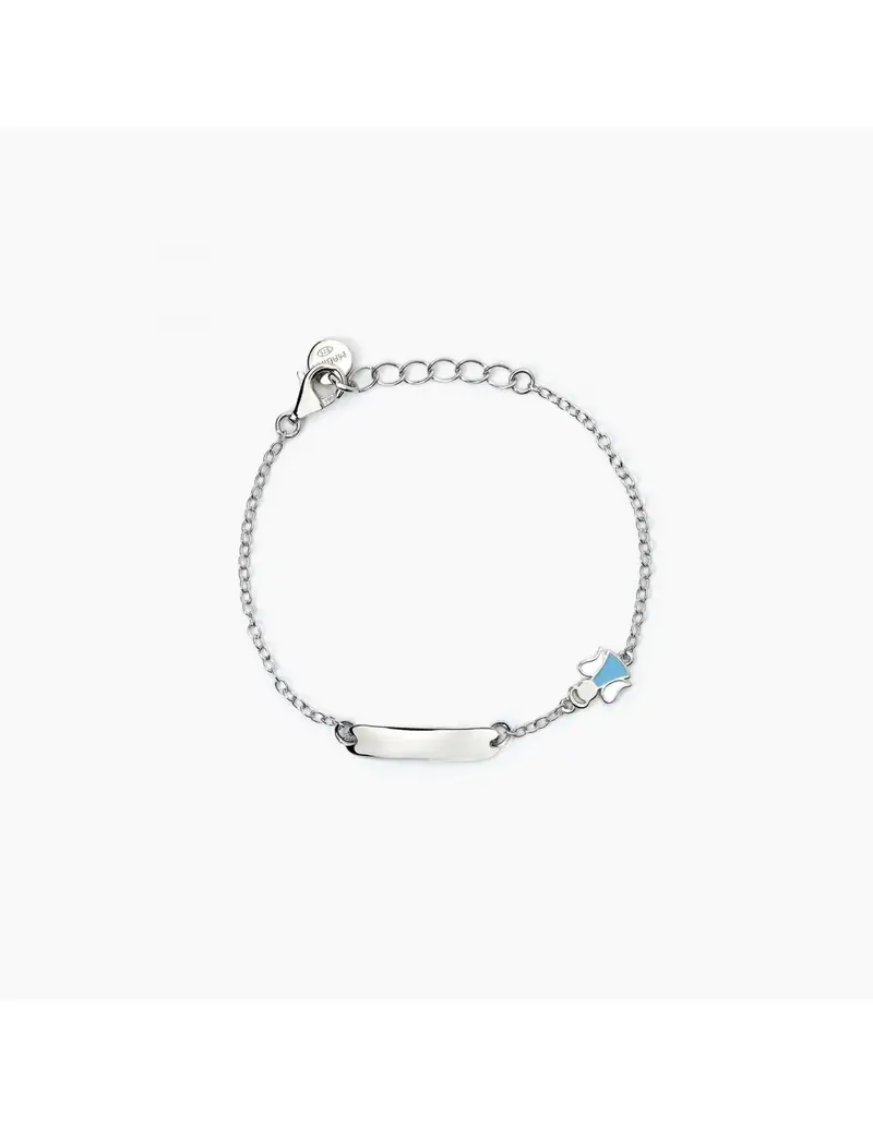 Bracciale neonato personalizzabile MABINA Angel 533793 in argento con angioletto smaltato