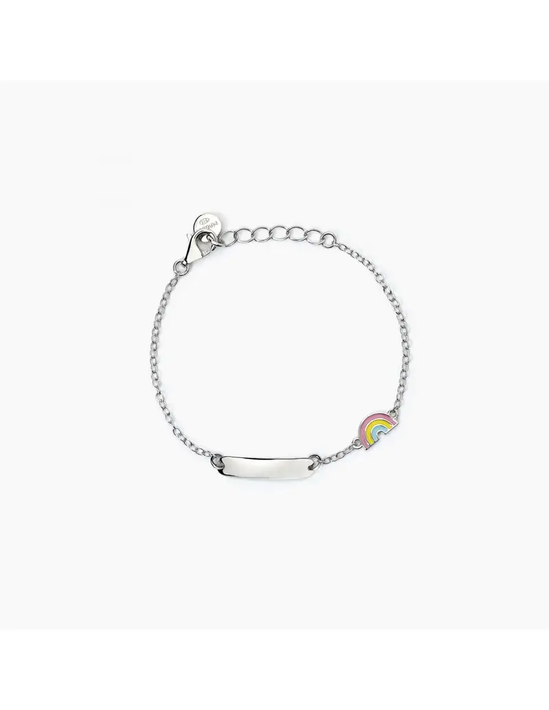 Bracciale neonato personalizzabile MABINA Rainbow 533790 in argento con arcobaleno smaltato
