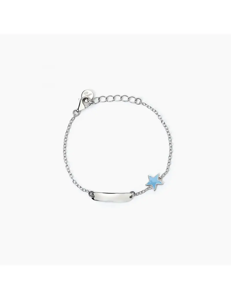 Bracciale neonato personalizzabile MABINA Star 533788 in argento con stellina smaltata