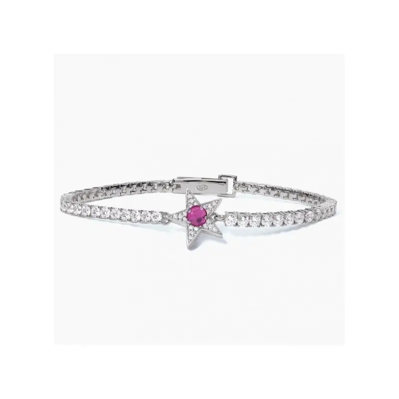 Bracciale Tennis Da Donna In Argento Con Zirconi - Mabina