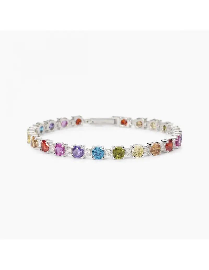 Bracciale tennis MABINA Chapeau 533905-18 argento 925 e cristalli multicolor