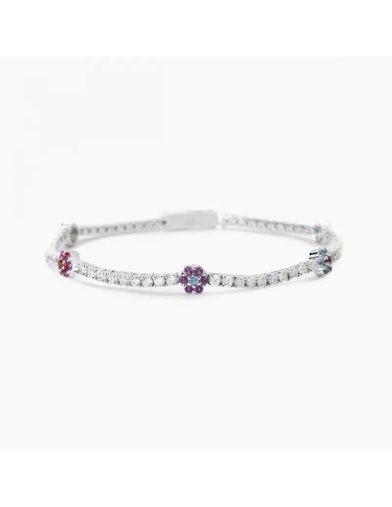 Bracciale tennis MABINA Fior Fiore 553885-18 in argento 925 con elementi fiore