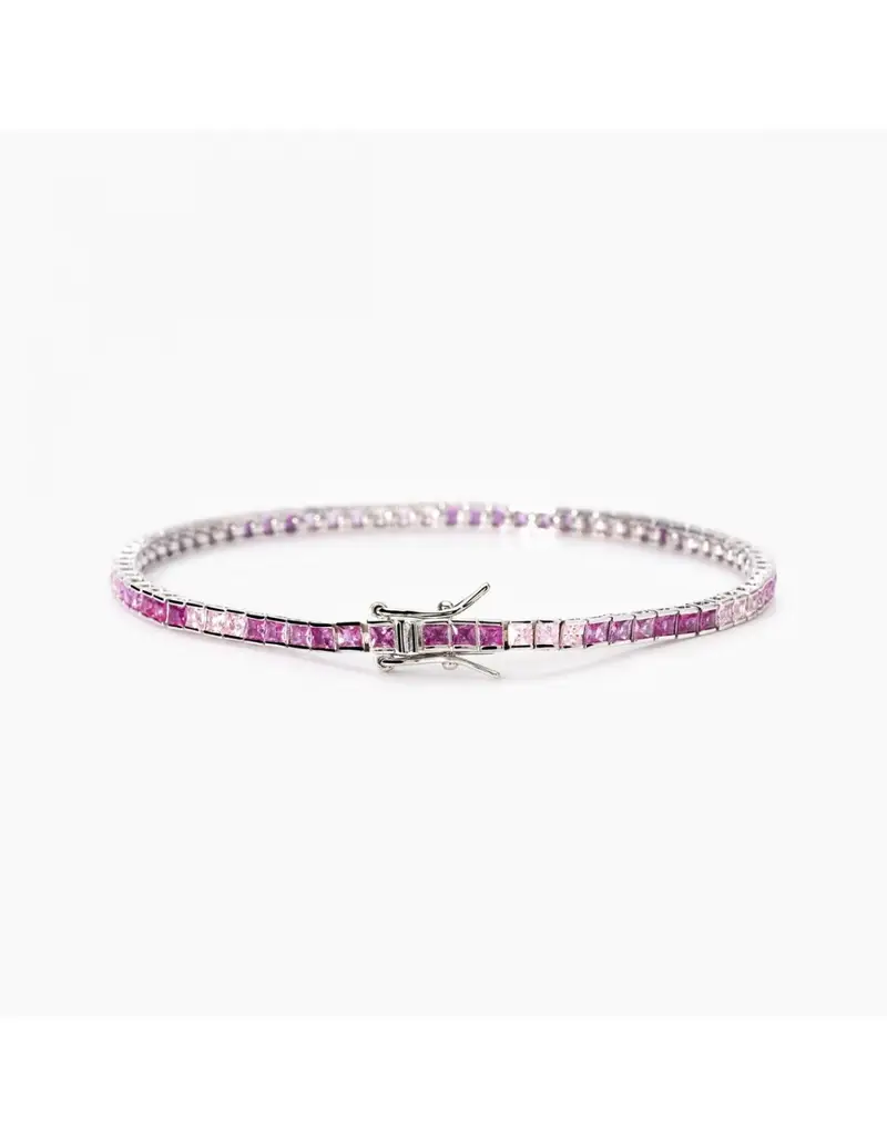 Bracciale tennis MABINA Tennis Club 533880-18 in argento 925 con cristalli rosa 18 cm
