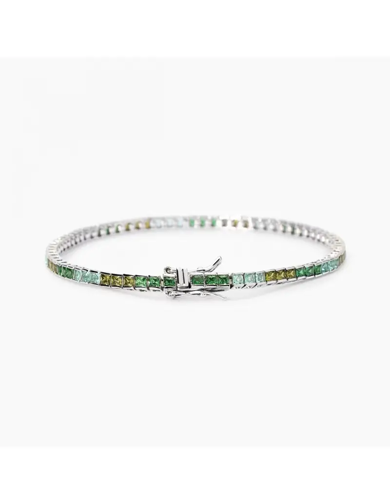 Bracciale tennis MABINA Tennis Club 533882-18 in argento 925 con cristalli verdi 18 cm