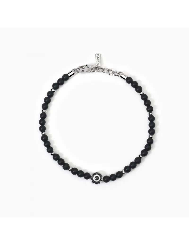 Bracciale Uomo MABINA Beniamino 533807 in argento e agata nera