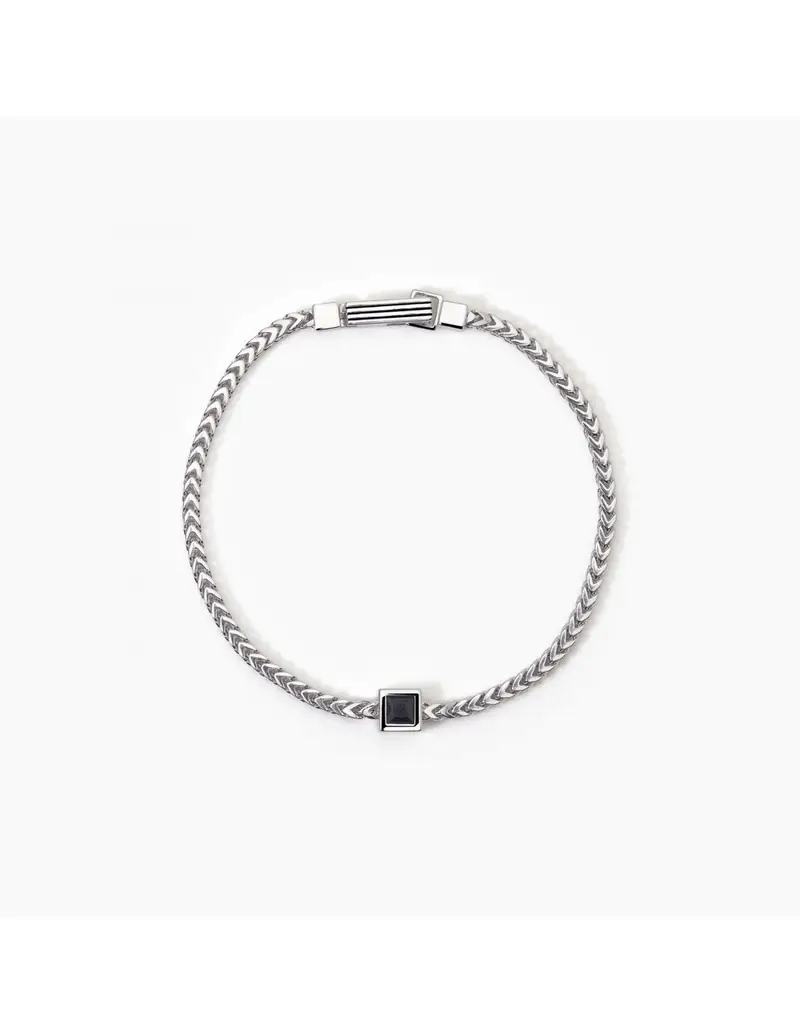 Bracciale Uomo MABINA Black Code 533808-20 in argento con catena franco