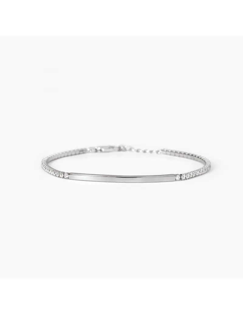 Bracciale Uomo MABINA Gentleman 533818 in argento e cristalli con piastra lucida