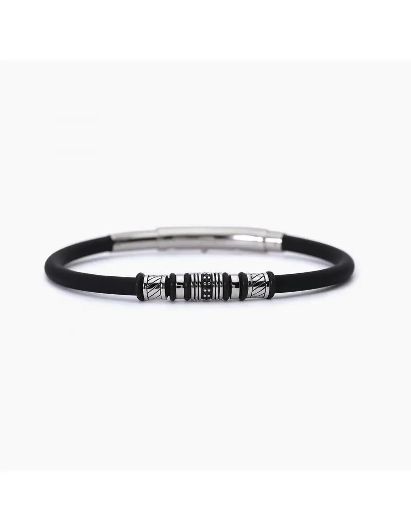 Bracciale Uomo MABINA Smarter 533711 in argento acciaio e silicone