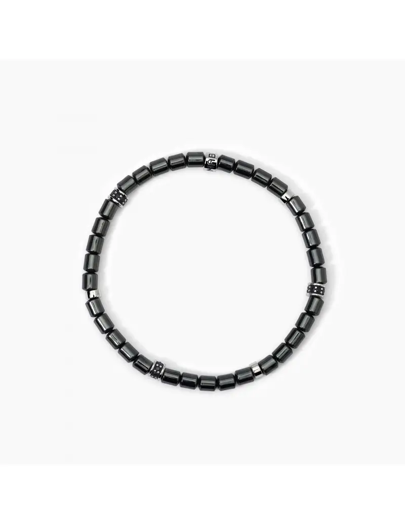Bracciale Uomo MABINA Techno 533814 in argento con cilindri in ematite