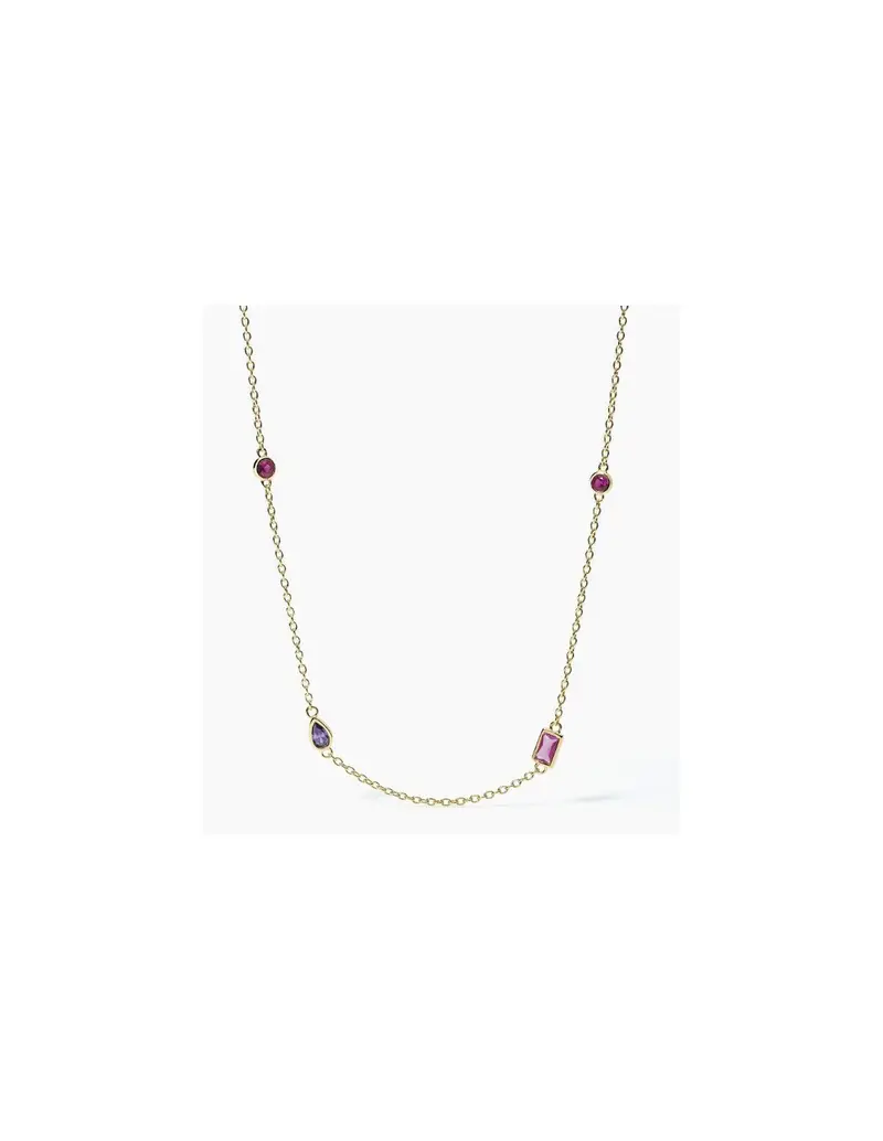 Collana MABINA Rainbow in argento 925 dorato e cubic zirconia multicolor 553601