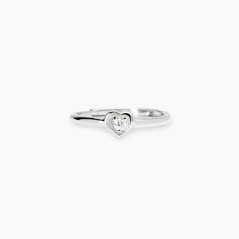 Anello Con Cuore In Diamante Lab-grown 0,05 Carati