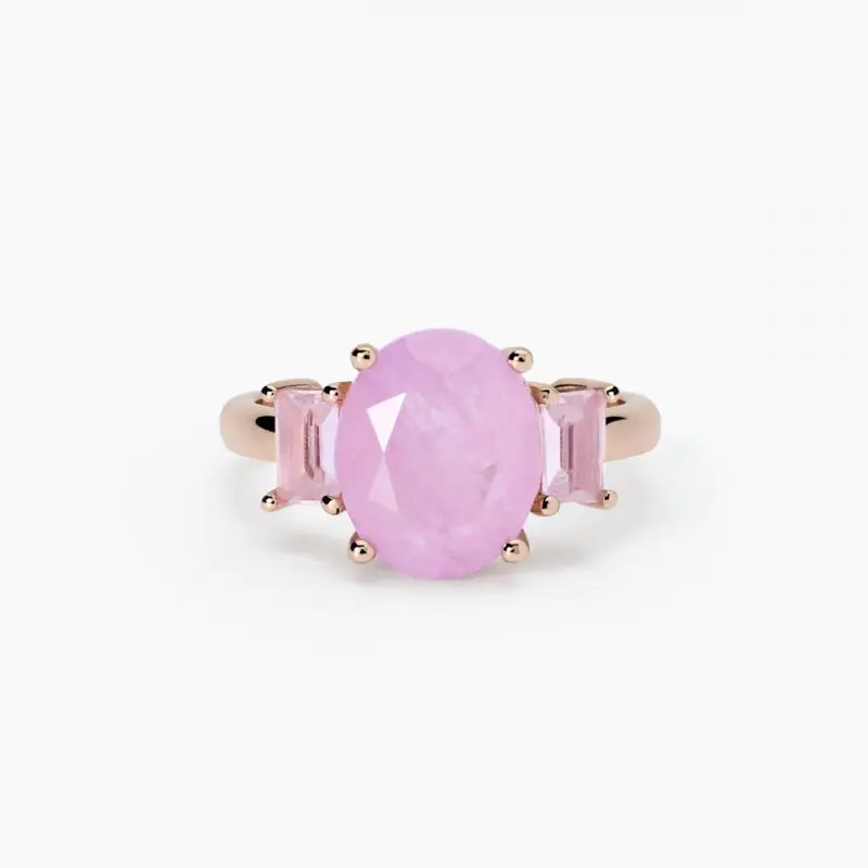 Anello Con Fusion Stone Rosa Ovale Santorini