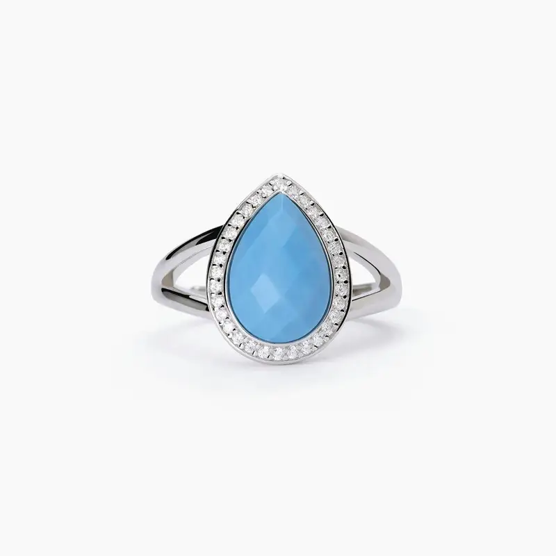 Anello Donna In Argento Con Pietra Turchese Diva