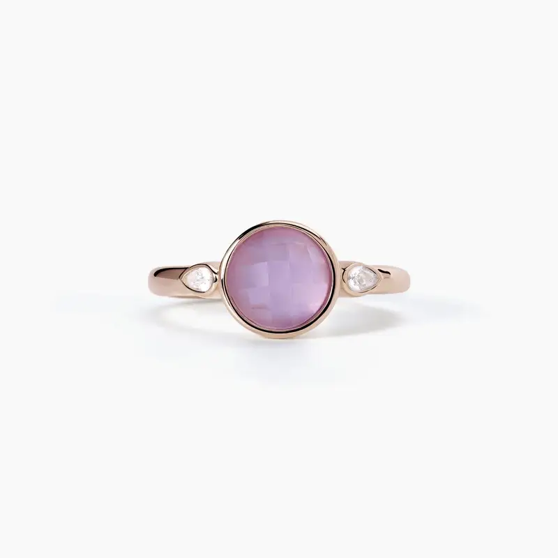 Anello Donna In Argento Rosato Con Giada Colette