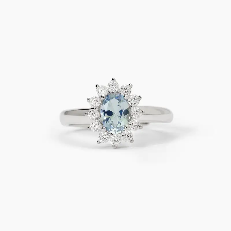 Anello In Argento Con Acquamarina Sintetica Ovale Cool Or Rétro?