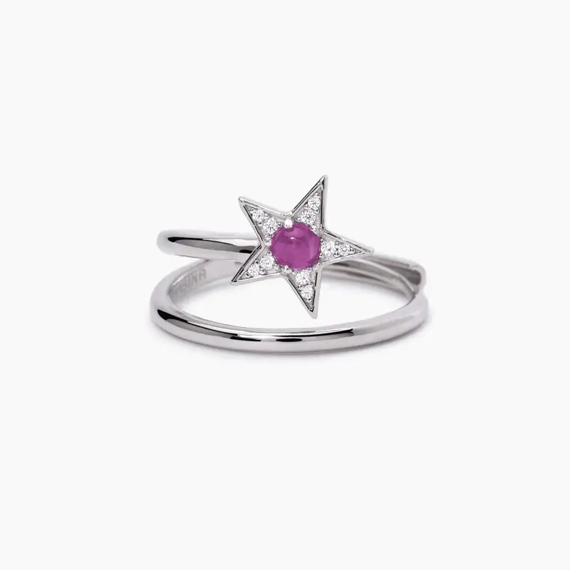 Anello In Argento Con Tormalina Sintetica Starlet