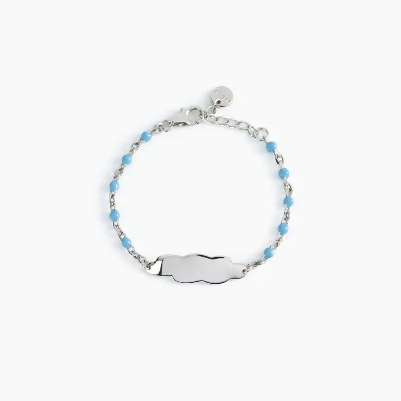 Bracciale Azzurro Con Nuvoletta Incidibile