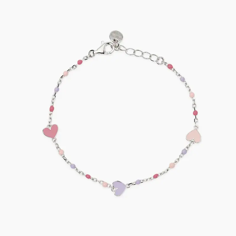 Bracciale Baby Multicolor Con Cuori Mon Amour