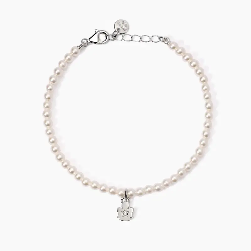 Bracciale Con Angioletto E Perle Conchiglia Baby Angel