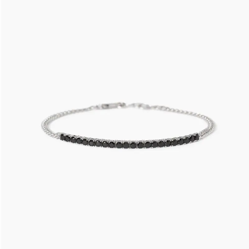 Bracciale Con Catena Groumette E Tennis Di Zirconi Midnight