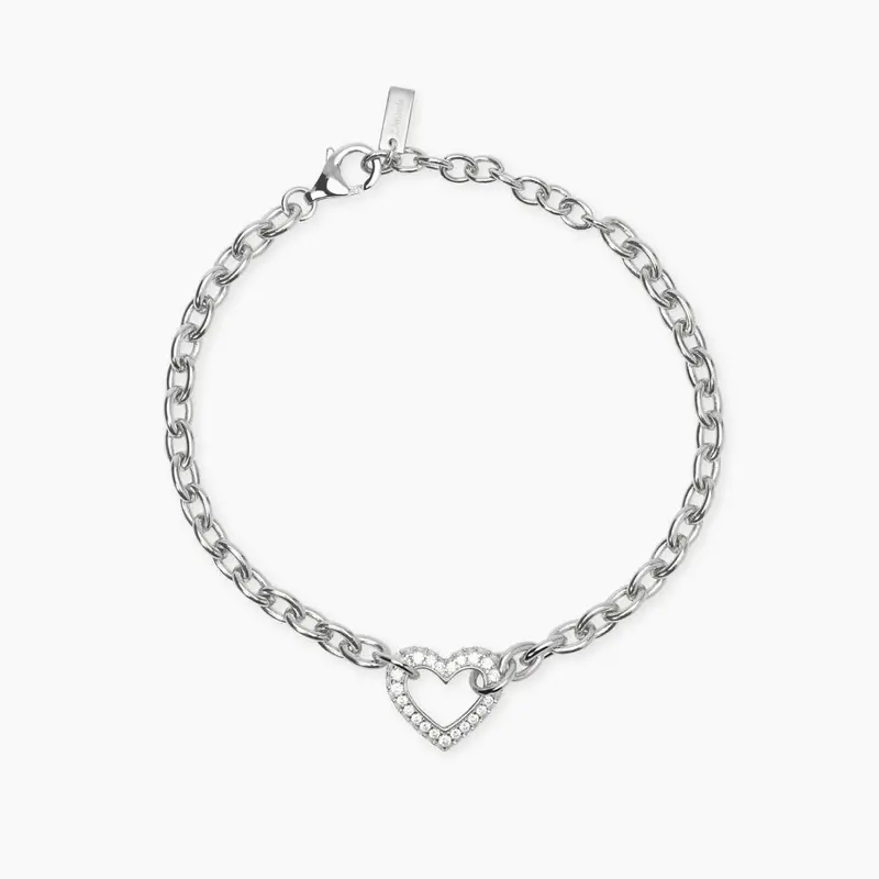 Bracciale Con Catena Rolò E Cuore Bubble Heart