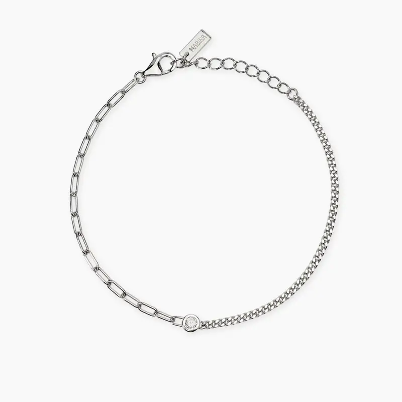 Bracciale Con Doppia Catena E Diamante Lab-grown My Diamond