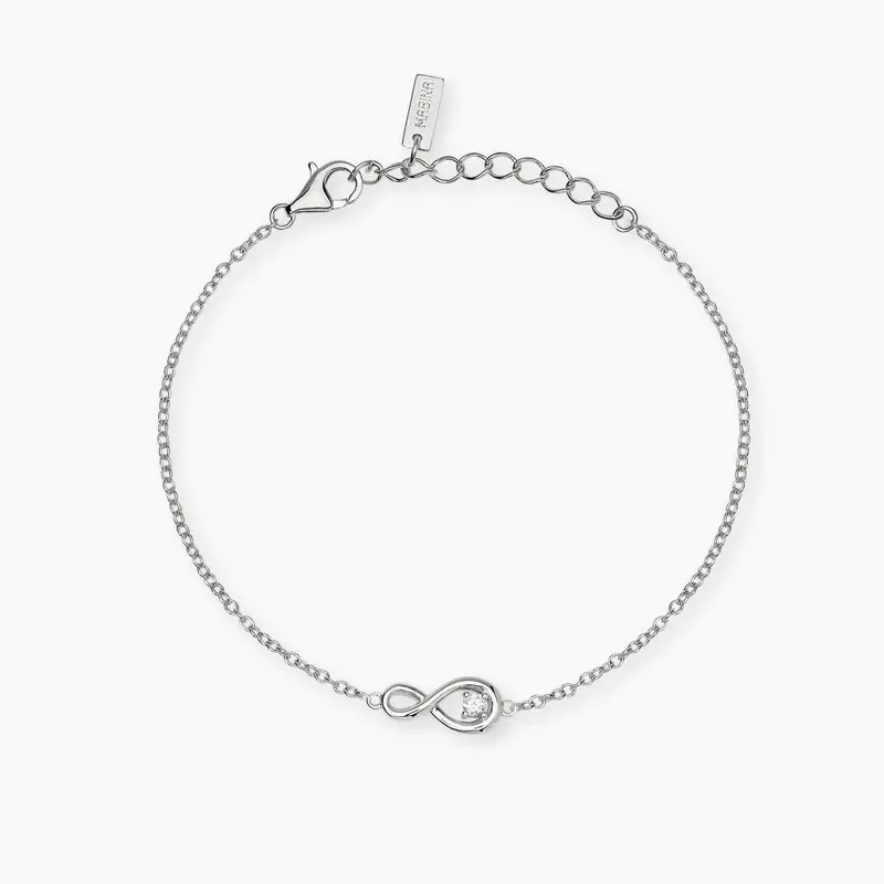 Bracciale Con Infinito E Diamante Lab-grown 0,06 Carati