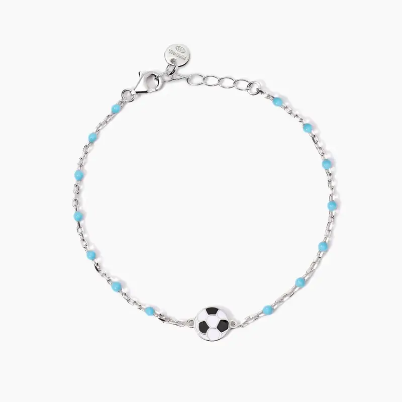 Bracciale Con Pallone E Inserti Azzurri W Il Football