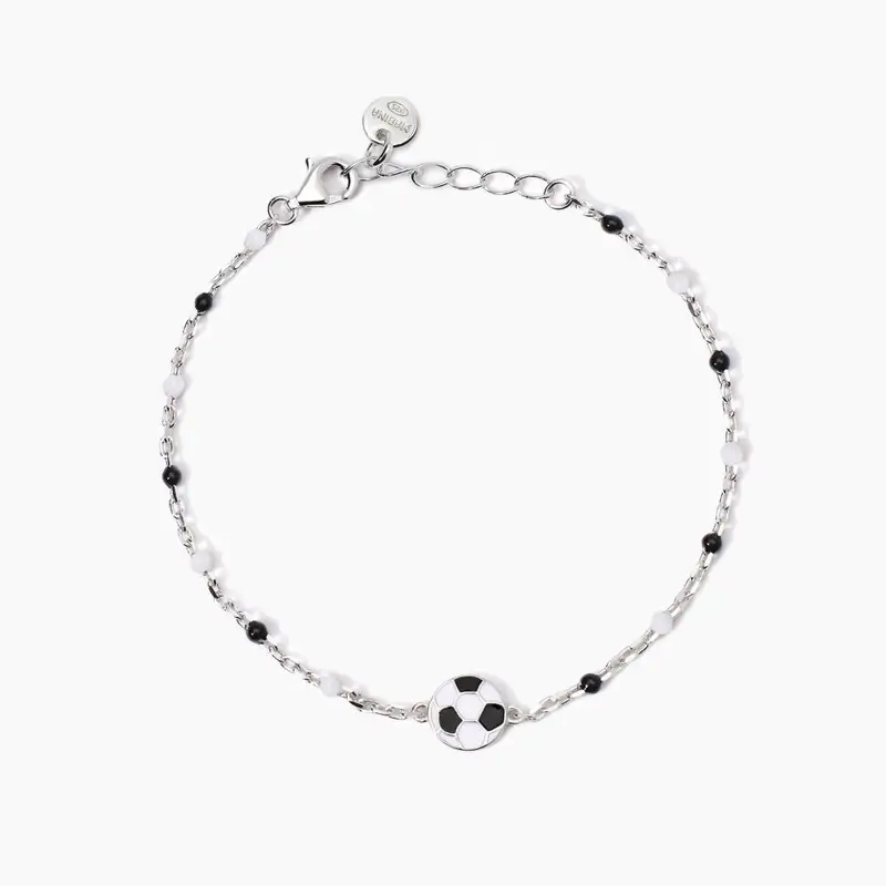 Bracciale Con Pallone E Inserti Bianchi E Neri W Il Football