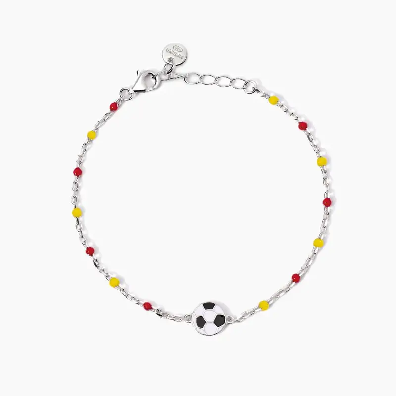 Bracciale Con Pallone E Inserti Gialli E Rossi W Il Football