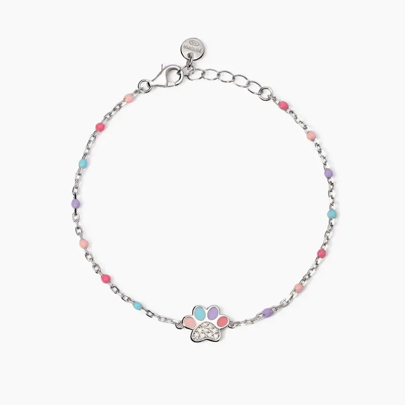 Bracciale Con Zampina Smaltata Qua La Zampa