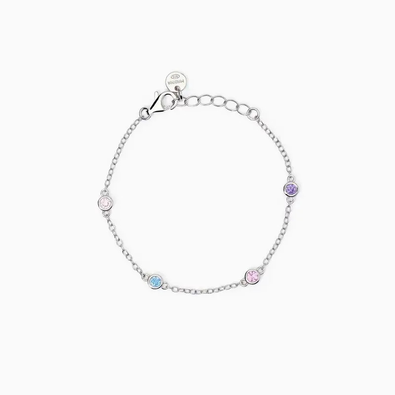 Bracciale Da Bambina Con Tormalina Sintetica E Zirconi Rainbow