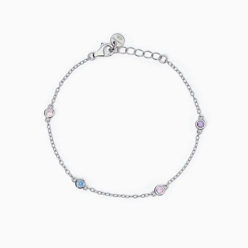 Bracciale Da Bambina Con Tormalina Sintetica E Zirconi Rainbow