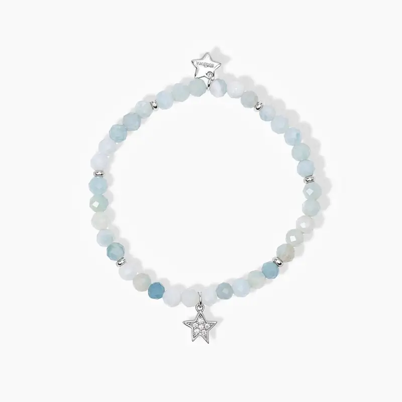 Bracciale Elastico Junior Con Amazzonite E Stella Pendente Stella Stellina