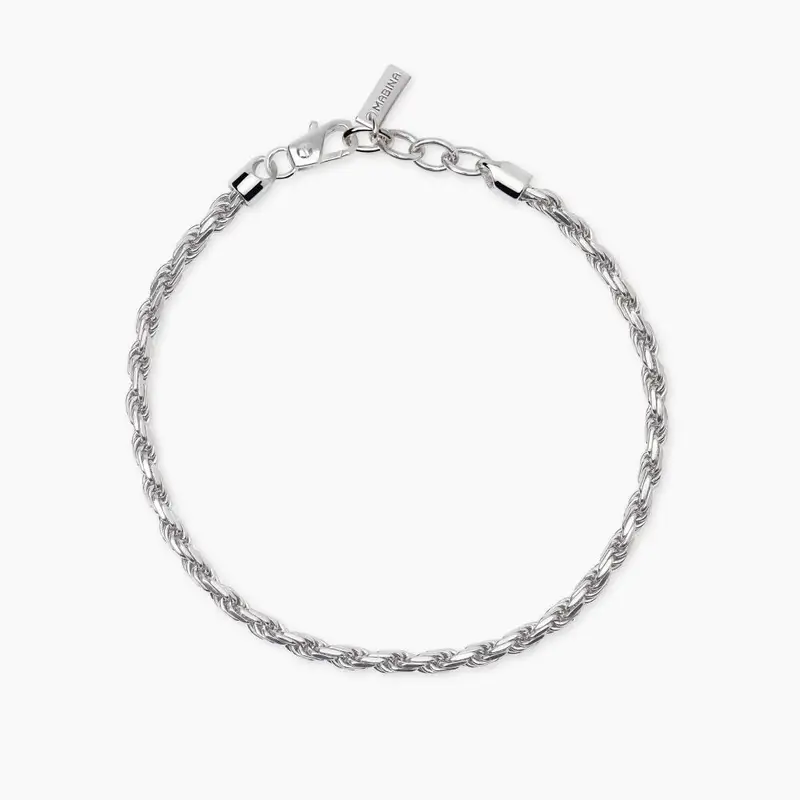 Bracciale In Argento Con Catena Corda Every Day