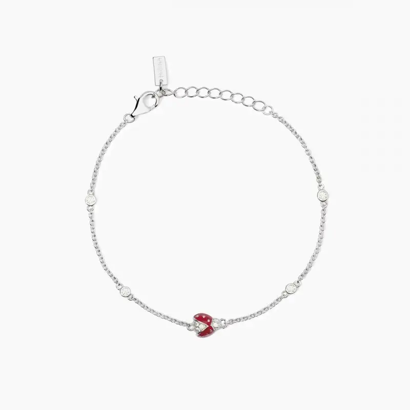 Bracciale In Argento Con Catena E Coccinella Coccinelle