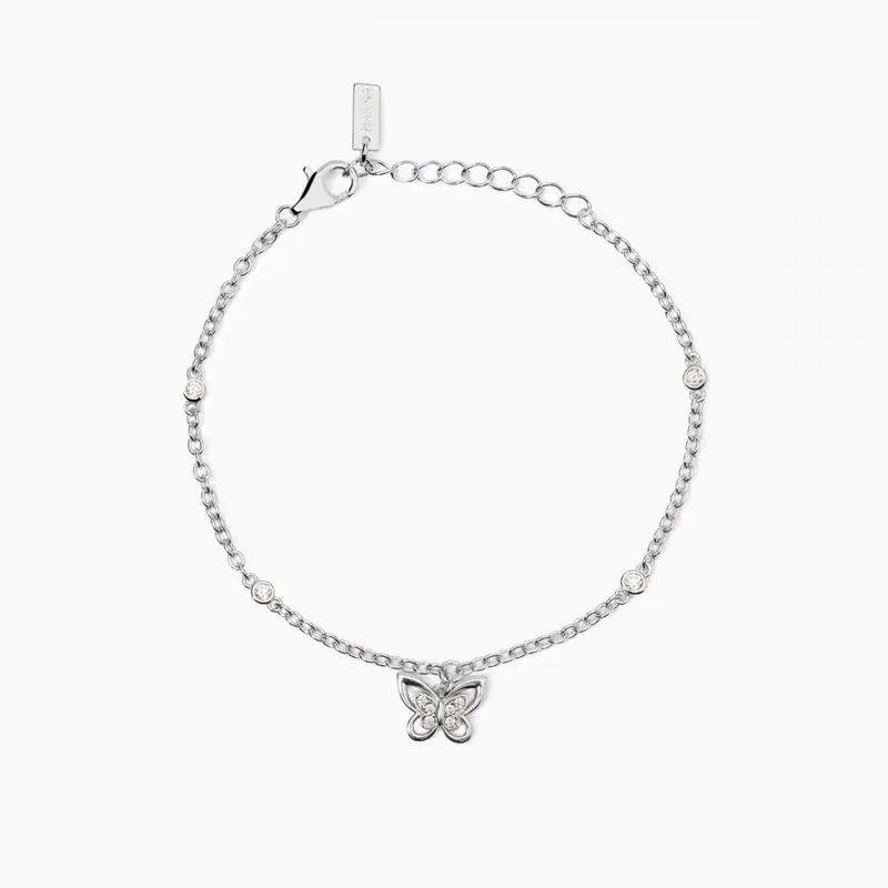 Bracciale In Argento Con Catena E Farfalla Spring Life