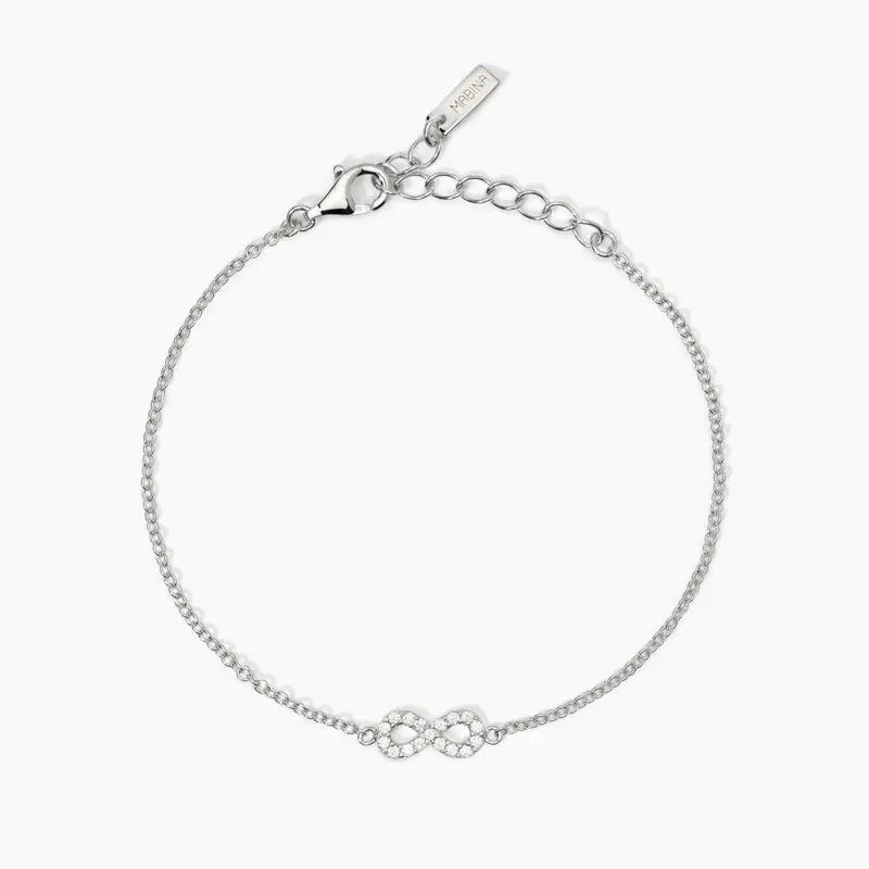 Bracciale In Argento Con Catena Forzatina E Charm Infinito Endless