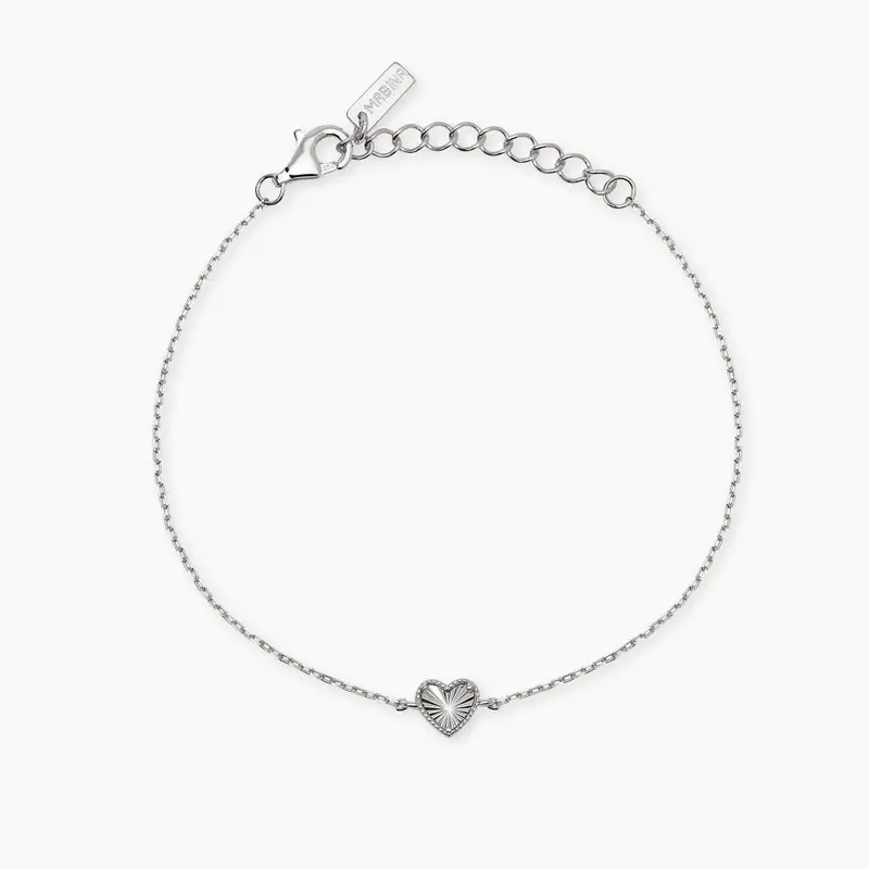 Bracciale In Argento Con Catena Forzatina E Cuore Voilà