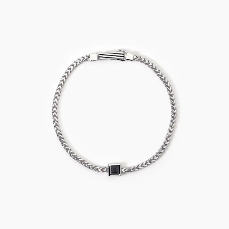 Bracciale In Argento Con Catena Franco Black Code