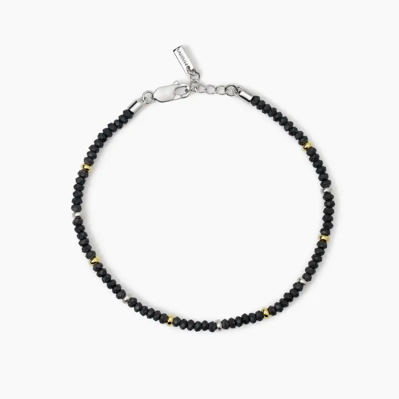 Bracciale In Argento Con Ematite E Inserti Dorati On Road