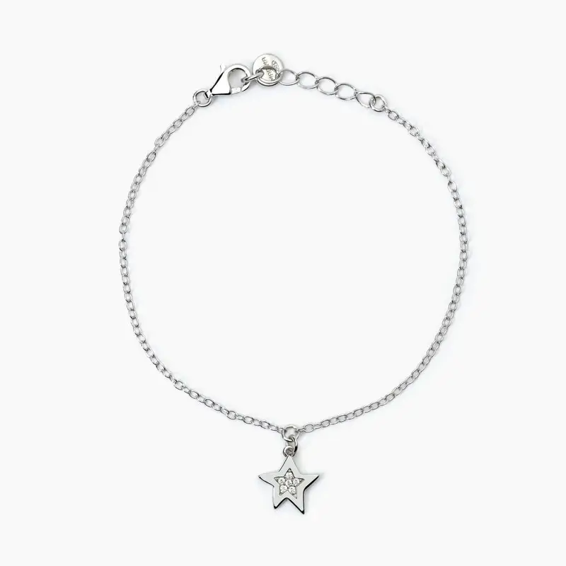 Bracciale In Argento Con Stellina E Zirconi Stella Stellina