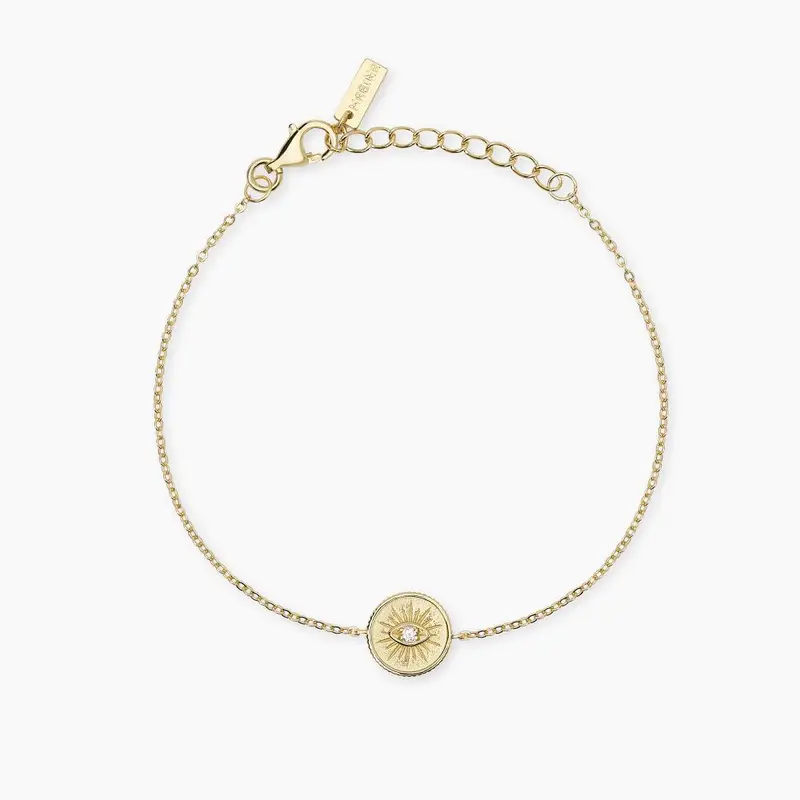 Bracciale In Argento Dorato Con Ciondolo Occhio Look At Me