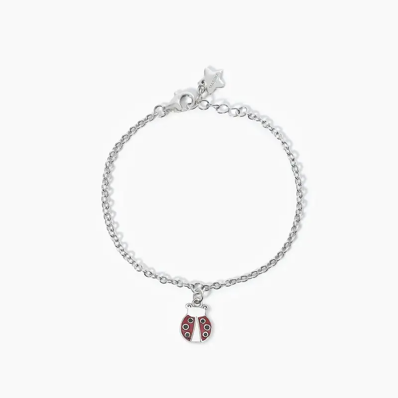 Bracciale Junior In Argento Con Coccinella Smaltata Fortunella