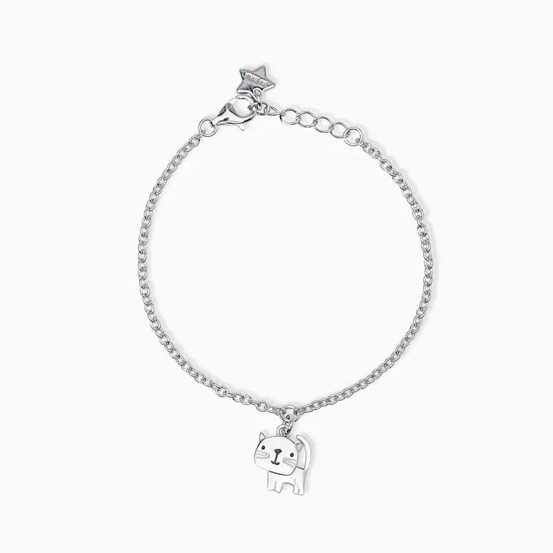 Bracciale Junior In Argento Con Gattino Pendente Miao
