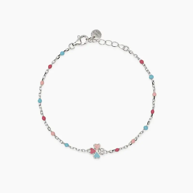 Bracciale Multicolor Bambina Con Quadrifoglio Cercami